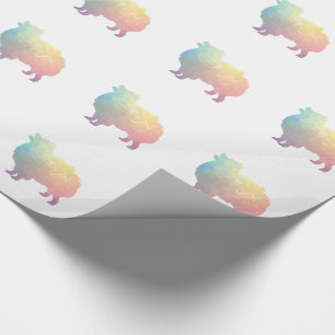 Pomeranian Dog Breed Geo Silhouette Pastel Wrapping Paper