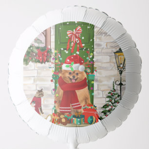 Pomeranian Dog Christmas Balloon