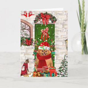 Pomeranian Dog Christmas Card