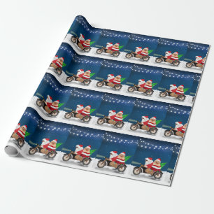 Pomeranian Dog Christmas Santa Claus Wrapping Paper