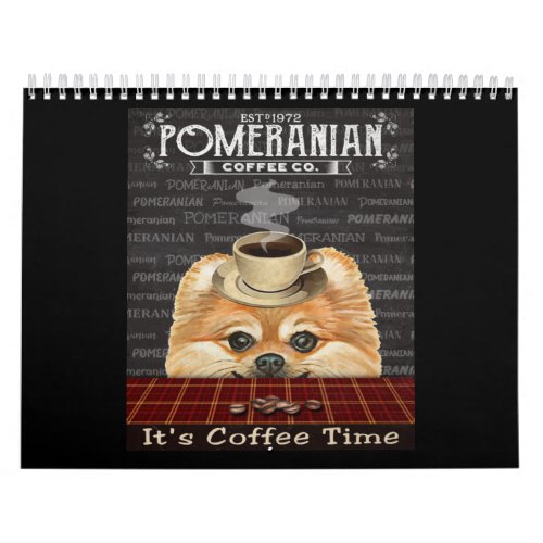 Pomeranian Dog Coffee Calendar