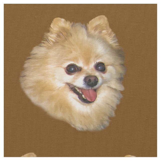 Pomeranian Dog Customizable Fabric (Close Up)