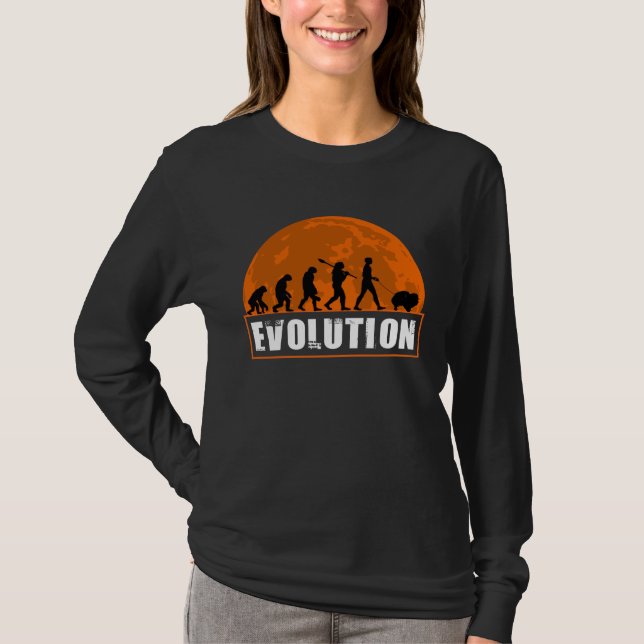 Pomeranian Dog Dad Human Evolution T-Shirt (Front)