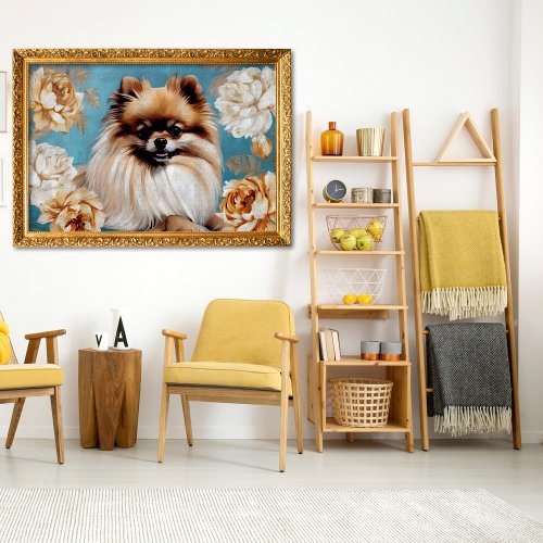 Pomeranian Dog Decoupage Poster