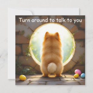 Pomeranian dog - Easter Holiday Card