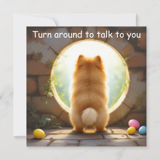 Pomeranian dog - Easter  Holiday Card (Front)