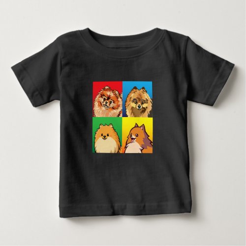pomeranian dog faces happy to mor far mommy daddy  baby T_Shirt