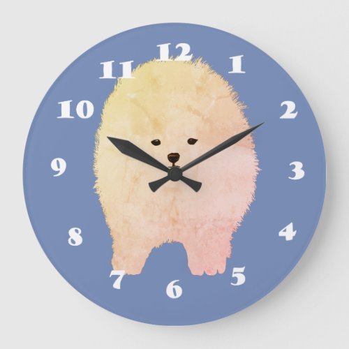 Pomeranian Dog Fluffy Pet Wall Clock