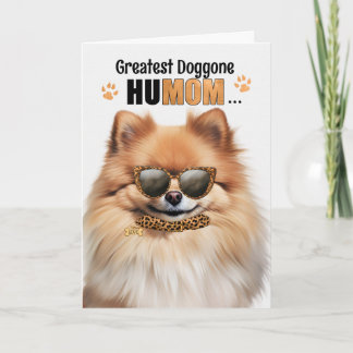Pomeranian Dog Greatest HuMOM Mother's Day Holiday Card