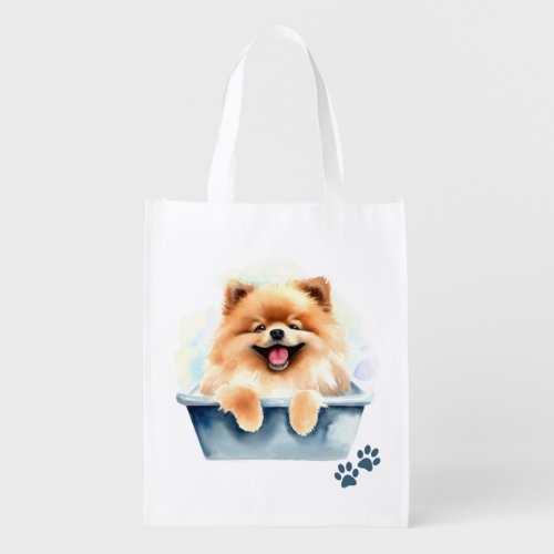 Pomeranian Dog Grocery Bag