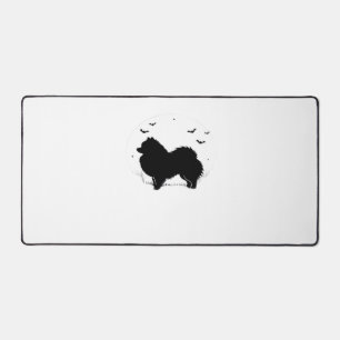 Pomeranian Dog – Halloween Moon Silhouette Classic Desk Mat