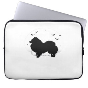 Pomeranian Dog – Halloween Moon Silhouette Classic Laptop Sleeve