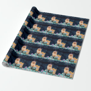 Pomeranian Dog Halloween Truck Scary Night Wrapping Paper