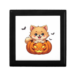 Pomeranian dog Happy Halloween pumpkin Classic T-S Gift Box