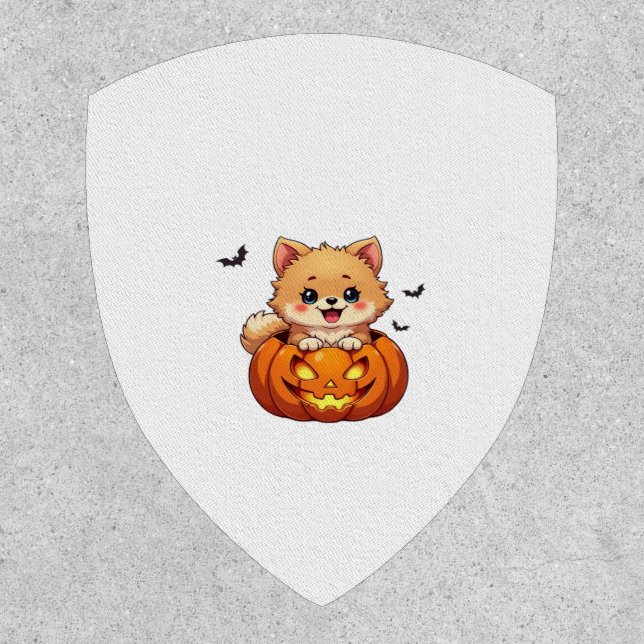Pomeranian dog Happy Halloween pumpkin Classic T-S Patch (Front)