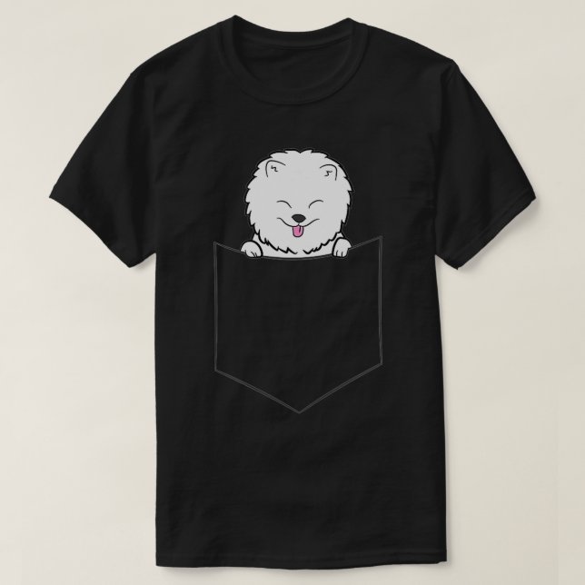 Pomeranian Dog In a Pocket Pomeranian  T-Shirt (Design Front)