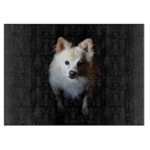 Pomeranian Dog in Dark Cutting Board