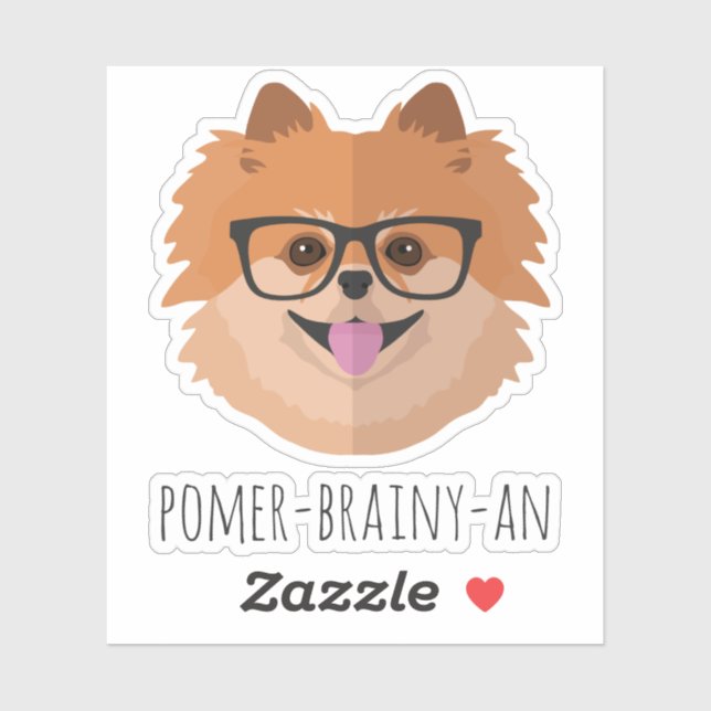 Pomeranian Dog In Nerd Glasses Custom Hipster Sticker (Sheet)