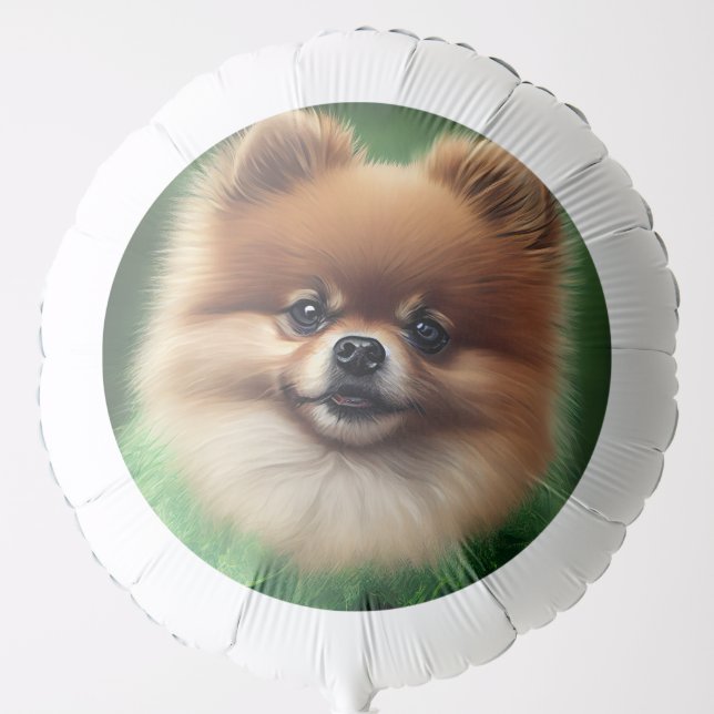 Pomeranian Dog in St. Patrick's Day Dress Balloon (Front)