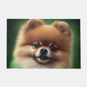 Pomeranian Dog in St. Patrick's Day Dress Doormat