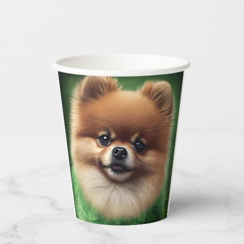 Pomeranian Dog in St Patricks Day Dress Paper Cups