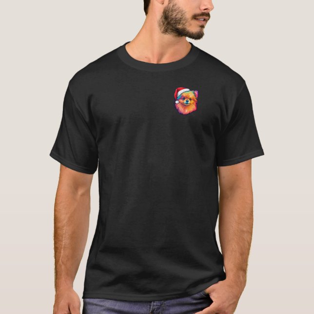 Pomeranian Dog In Your Pocket Christmas Funny Dog  T-Shirt (Front)