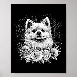 Pomeranian Dog Lover Retro Style Tattoo _1 Poster