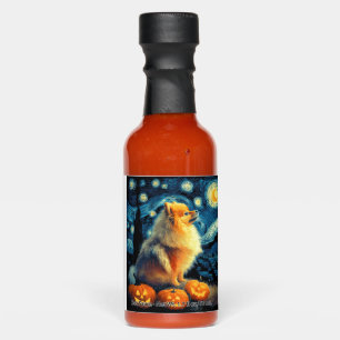 Pomeranian Dog Lovers Painting of van gogh starry Hot Sauces