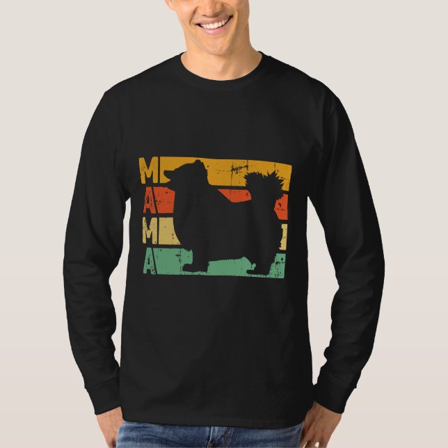 Pomeranian Dog Mama Retro Pomeranian Dog Owner Mam T-Shirt (Front)