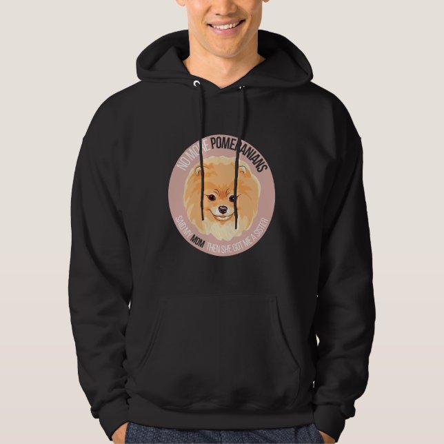 Pomeranian Dog Meme Sticker Hoodie (Front)