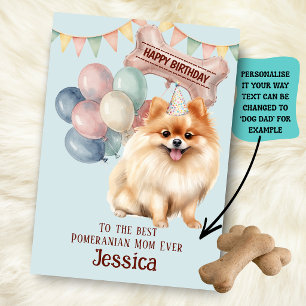 Pomeranian Dog Mom/Dad Birthday Card