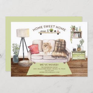Pomeranian Dog Moving Announcement