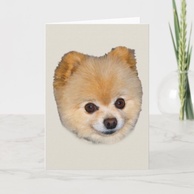Pomeranian Dog Note or Greeting Card (Front)