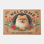 Pomeranian Dog Paradise, Personalized Name Welcome Doormat at Zazzle