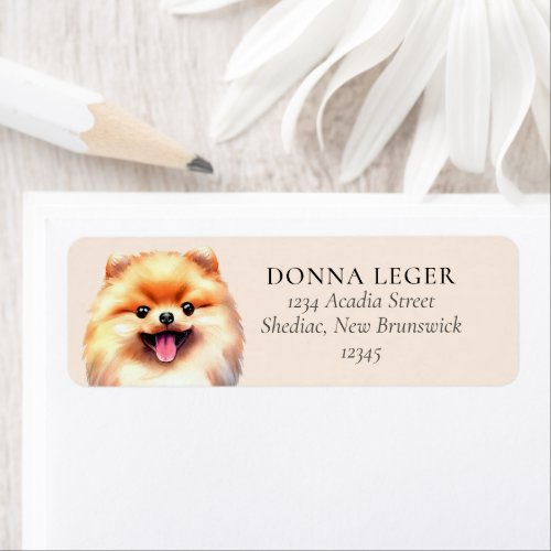 Pomeranian Dog Personalized Address Label