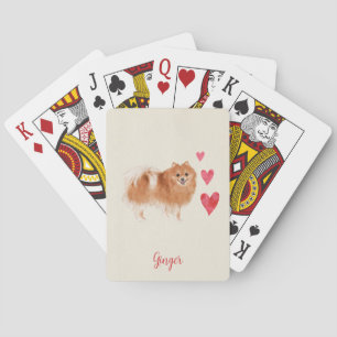 Pomeranian Dog Personalized Pet Name Poker Cards