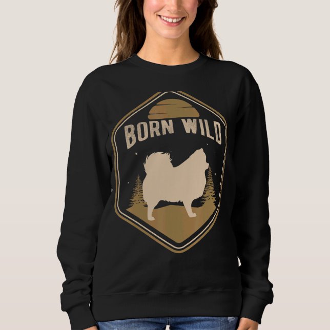 Pomeranian Dog Retro Sweatshirt (Front)