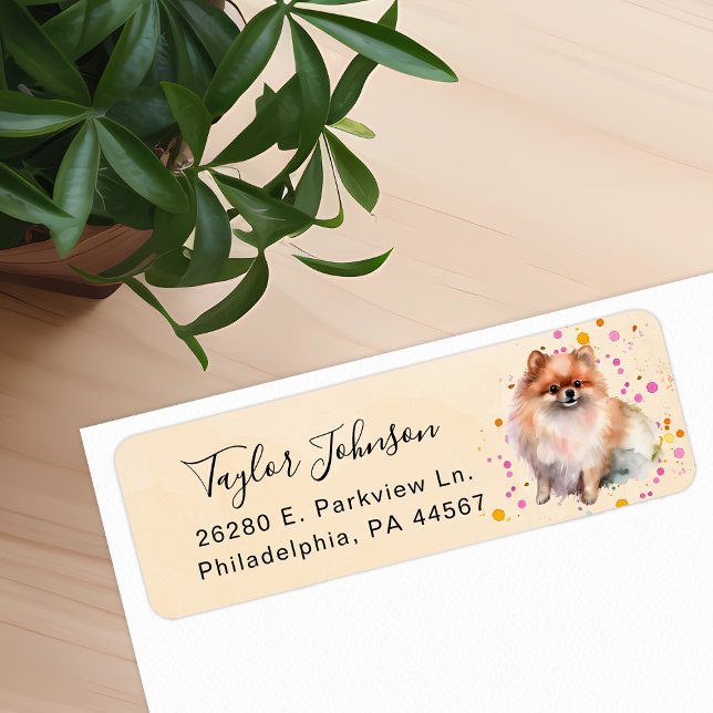 Pomeranian Dog Return Address Label (Creator Uploaded)