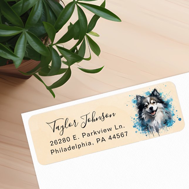 Pomeranian Dog Return Address Label (Creator Uploaded)