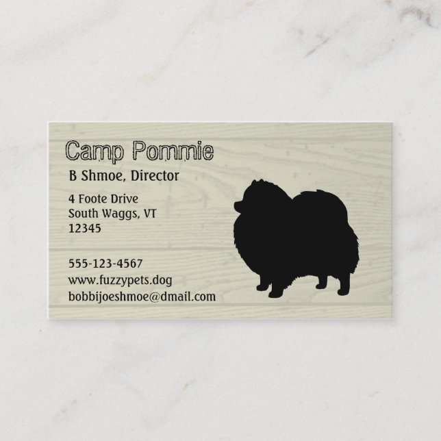 Pomeranian Dog Silhouette Business Card (Front)