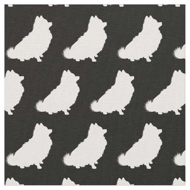 Pomeranian Dog Silhouette Pet Fabric (Close Up)