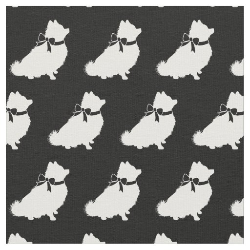 Pomeranian Dog Silhouette Pet Fabric