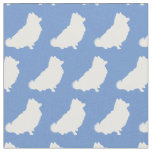 Pomeranian Dog Silhouette Pet Light Blue Fabric