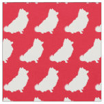 Pomeranian Dog Silhouette Pet Red Fabric