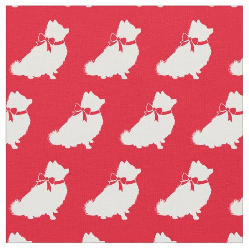 Pomeranian Dog Silhouette Pet Red Fabric