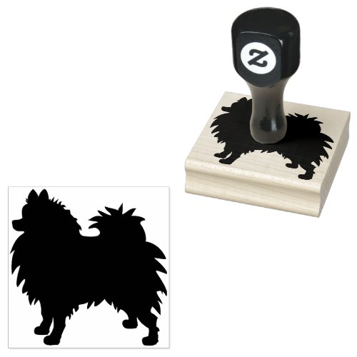 Pomeranian Dog Silhouette Rubber Stamp