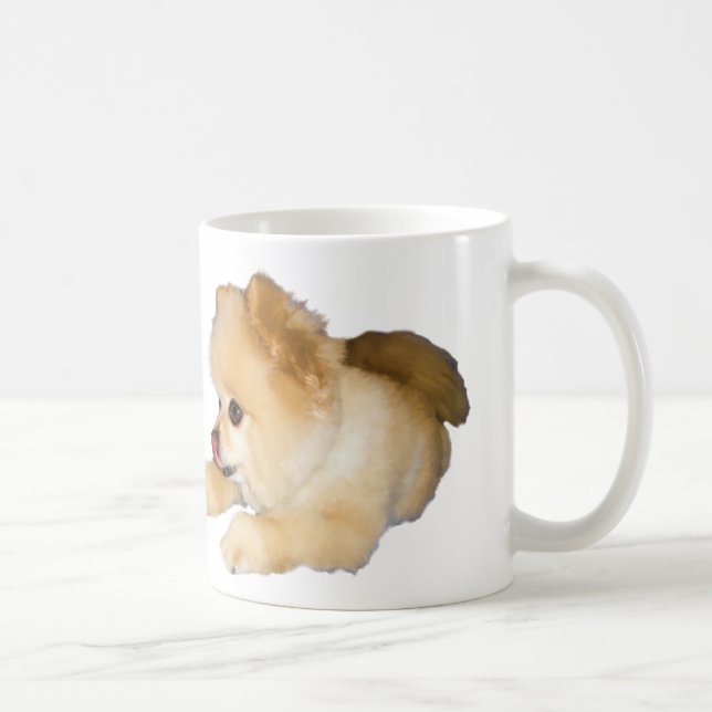 Pomeranian Dog Sticking Tongue Out Coffee Mug (Right)