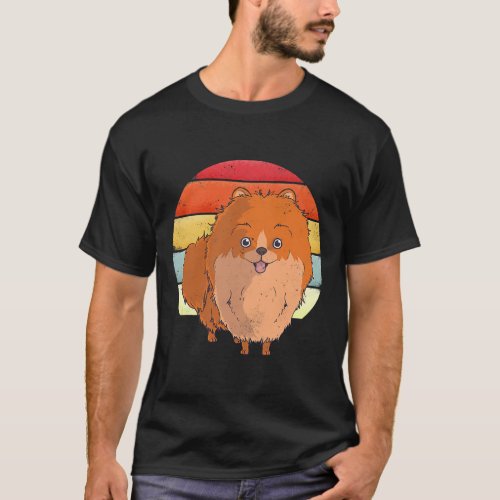 Pomeranian dog  sunset pom puppy lover cute  T_Shirt
