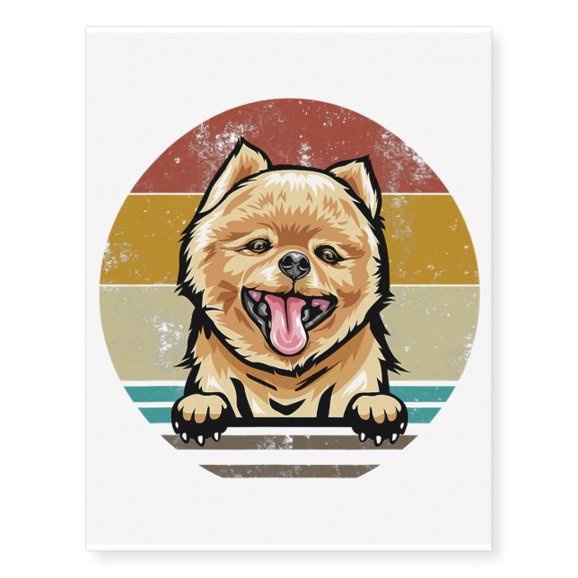 Pomeranian Dog Temporary Tattoos (Front)