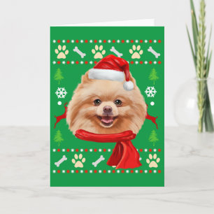 Pomeranian Dog Ugly Christmas Card